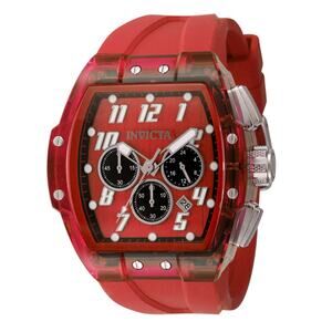 Invicta Men's Watch S1 Rally 47mm Quartz Chronograph Red Silicone Strap Date